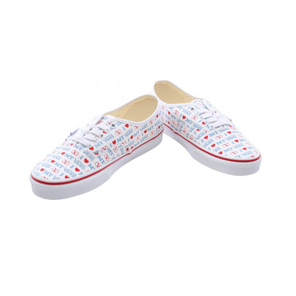 VALENTINO × VANS ローカットスニーカー キャンバス ホワイト レッド ライトブルー ヴァレンティノ シューズ VALENTINO