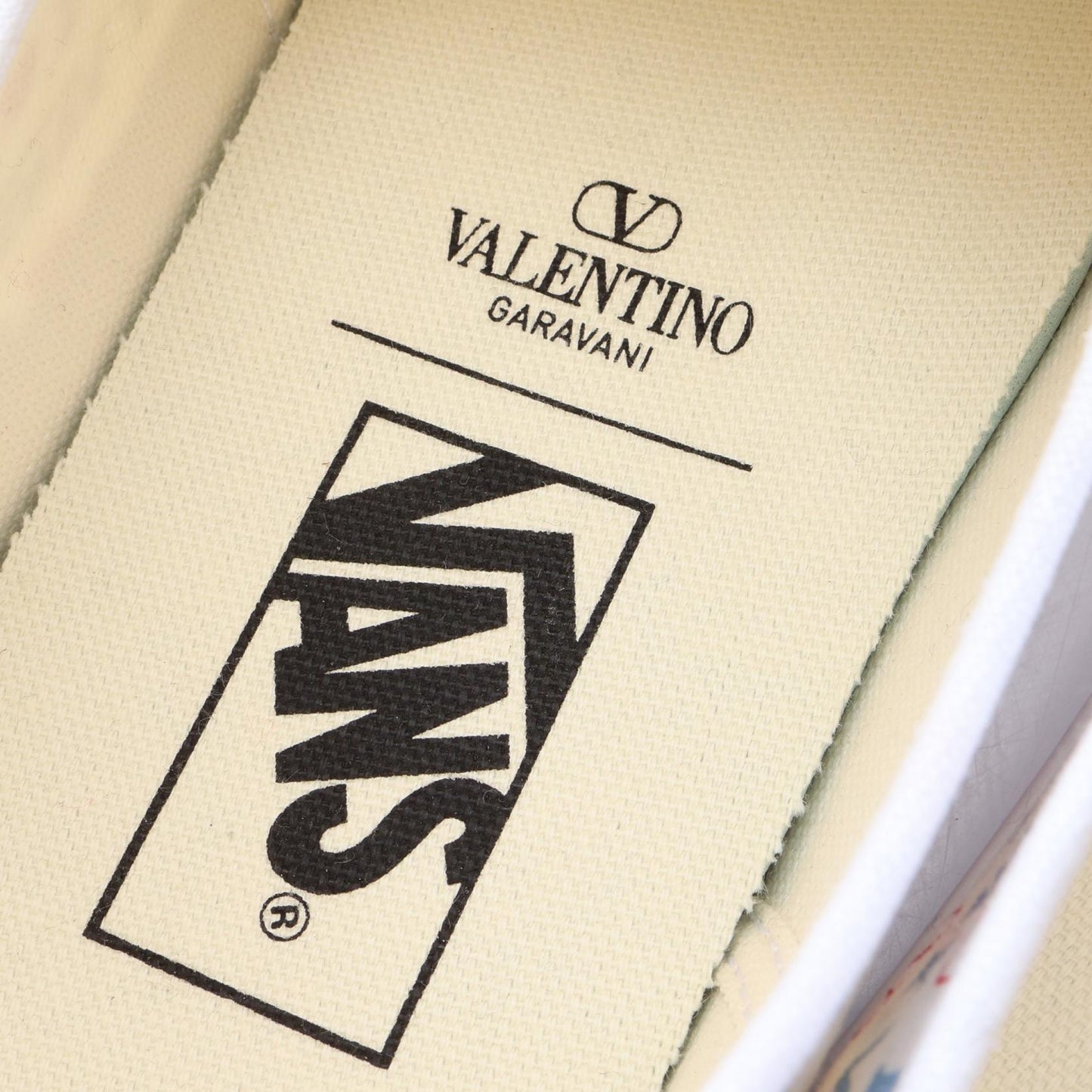 VALENTINO × VANS ローカットスニーカー キャンバス ホワイト レッド ライトブルー ヴァレンティノ シューズ VALENTINO