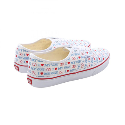 VALENTINO × VANS ローカットスニーカー キャンバス ホワイト レッド ライトブルー ヴァレンティノ シューズ VALENTINO