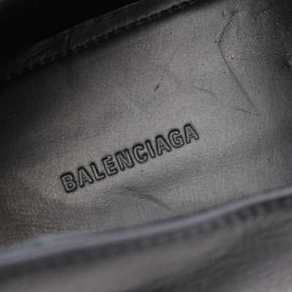 トラクター ロゴプレート ユーズド加工 ローファー レザー ブラック バレンシアガ シューズ BALENCIAGA