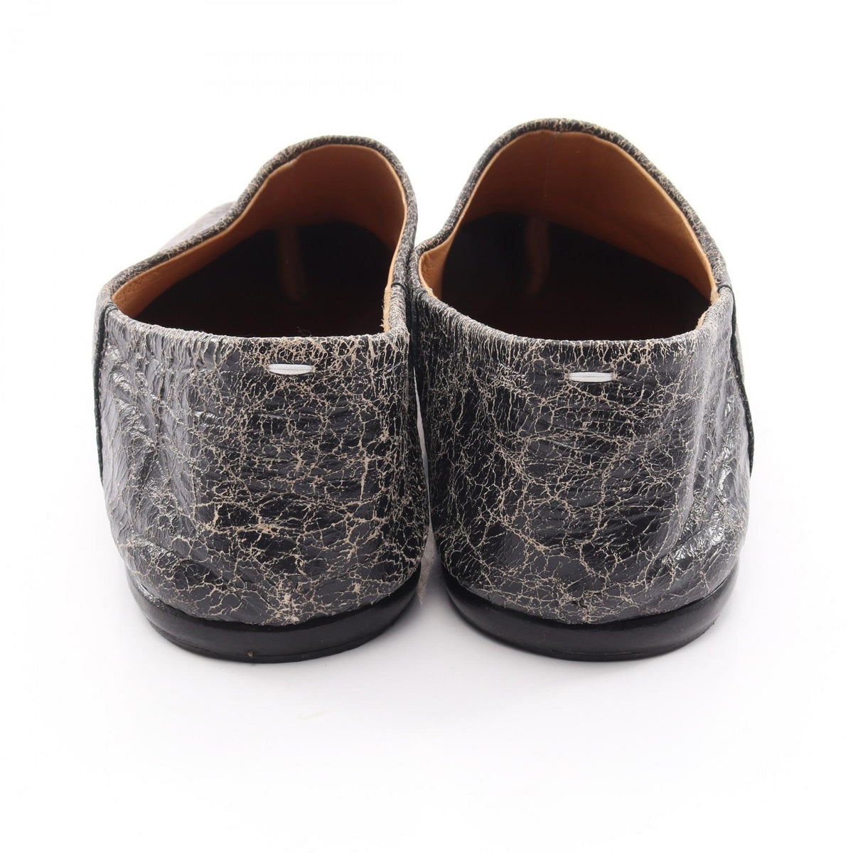 TABI タビ バブーシュ クラック加工 スリッポン レザー ブラック メゾンマルジェラ22 シューズ Maison Margiela 22