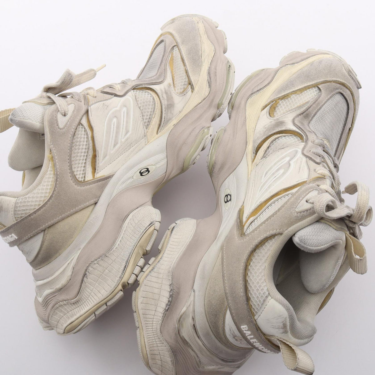 CARGO カーゴ ヴィンテージ加工 スニーカー ファブリック スエード ライトグレー オフホワイト バレンシアガ シューズ BALENCIAGA