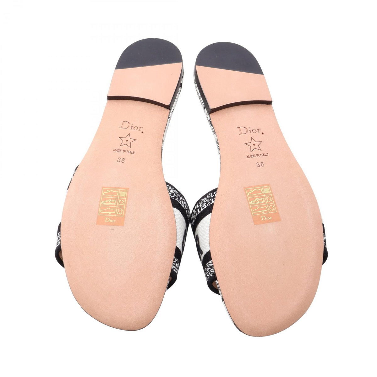 DWAY Plan de Paris スライドサンダル キャンバス ホワイト ブラック クリスチャンディオール シューズ Christian Dior
