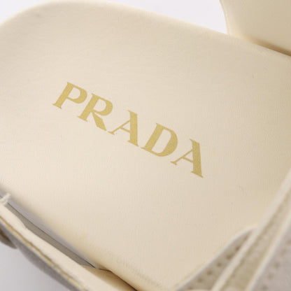 トライアングルロゴ サンダル レザー ホワイト プラダ シューズ PRADA