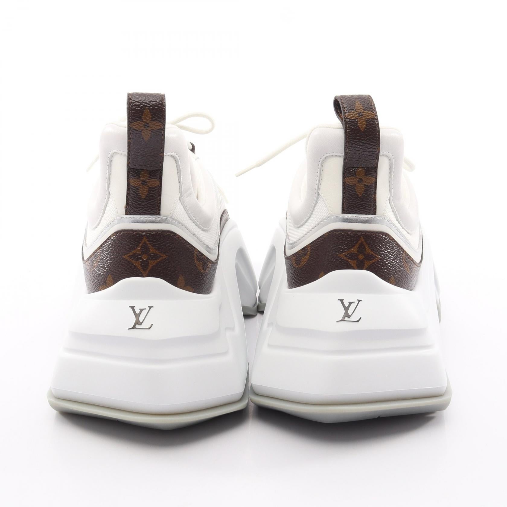 LVアークライト 2.0 ライン スニーカー レザー ファブリック PVC ホワイト ブラウン シルバー ルイヴィトン シューズ LOUIS VUITTON