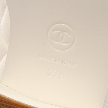 マトラッセ ハート ターンロックモチーフ ヒール ローファー レザー オフホワイト シャネル シューズ CHANEL