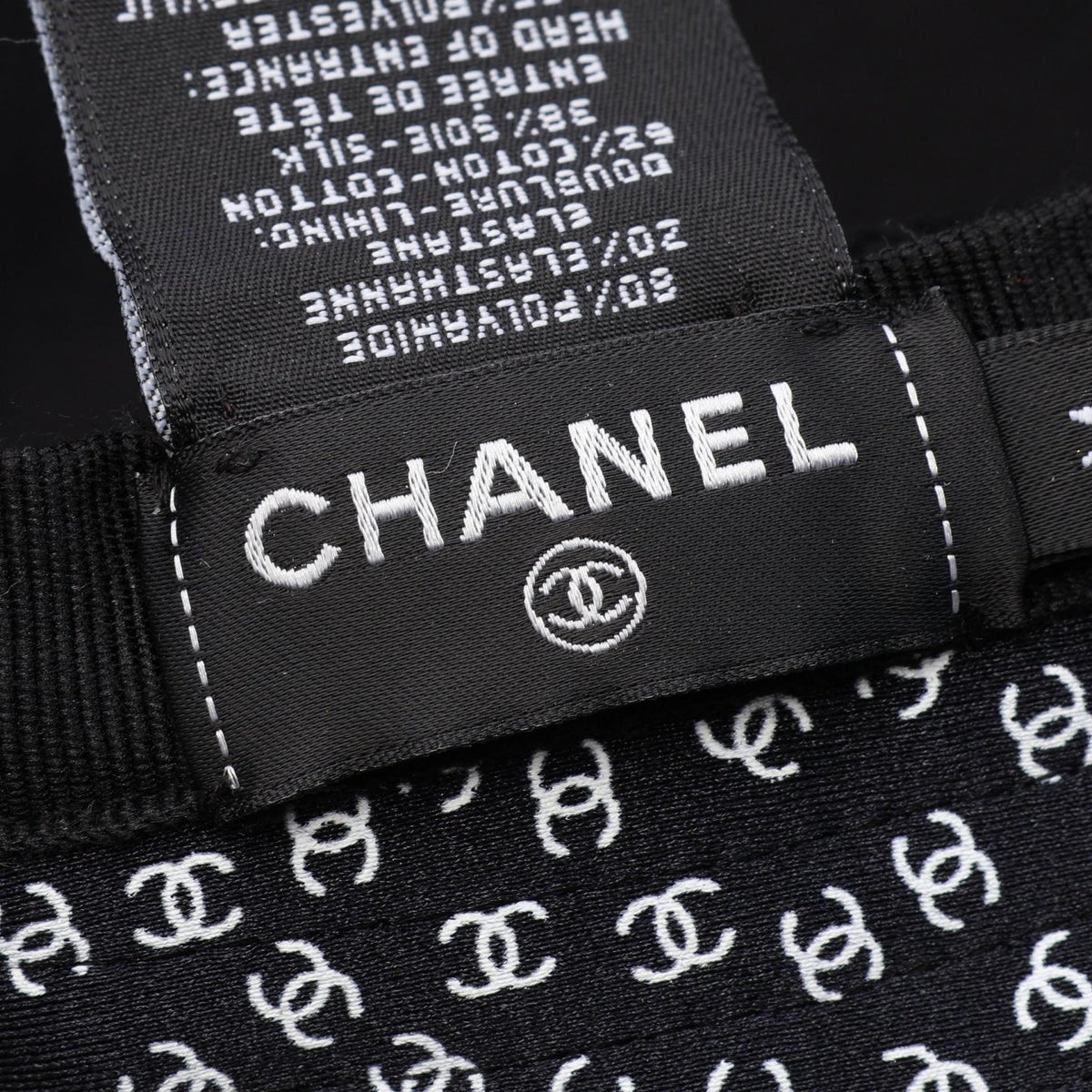 ココマーク 総柄 バケット ハット ナイロン ブラック ホワイト シャネル 財布・小物 CHANEL