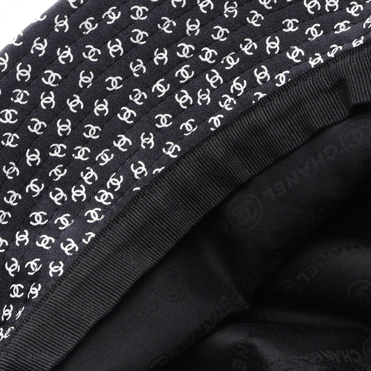ココマーク 総柄 バケット ハット ナイロン ブラック ホワイト シャネル 財布・小物 CHANEL
