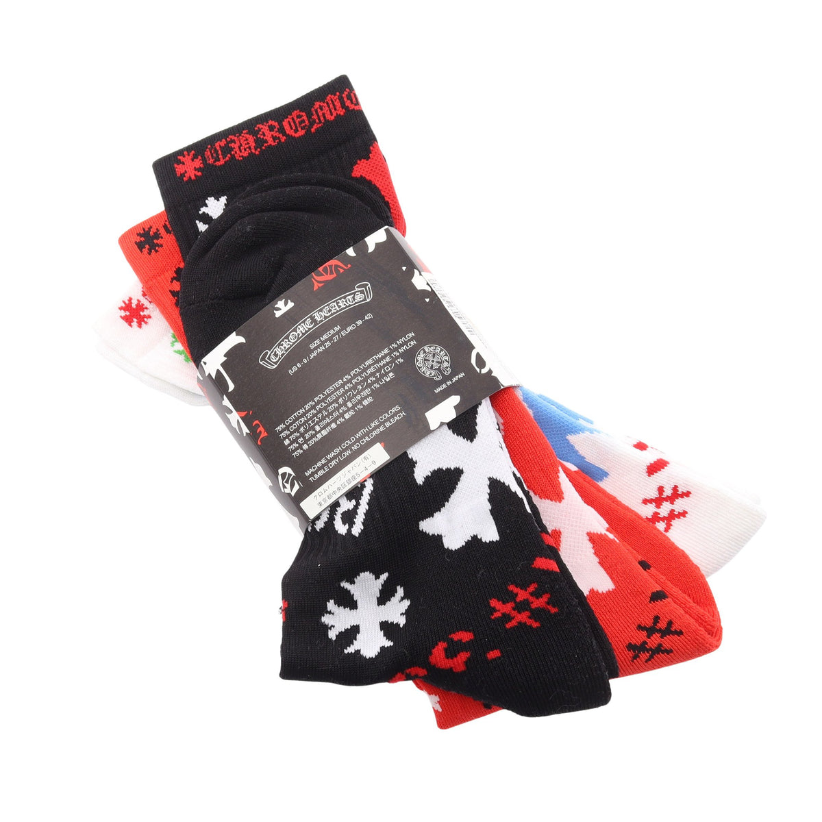 SOCKS U SPORT 靴下 3足セット 小物 コットン レッド ブラック マルチカラー クロムハーツ 財布・小物 Chrome Hearts
