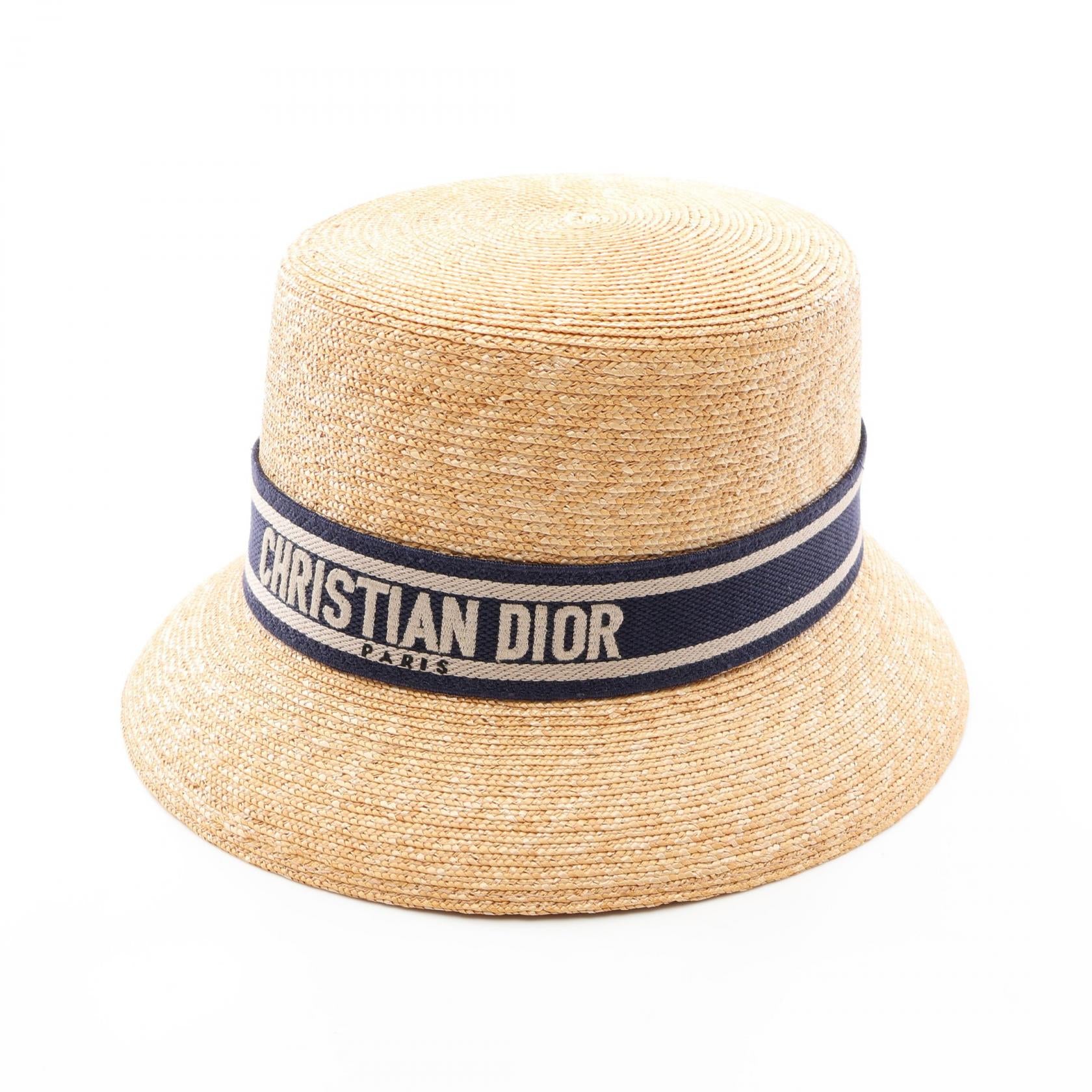 DIORESORT ハット ストロー ベージュ ネイビー クリスチャンディオール 財布・小物 Christian Dior