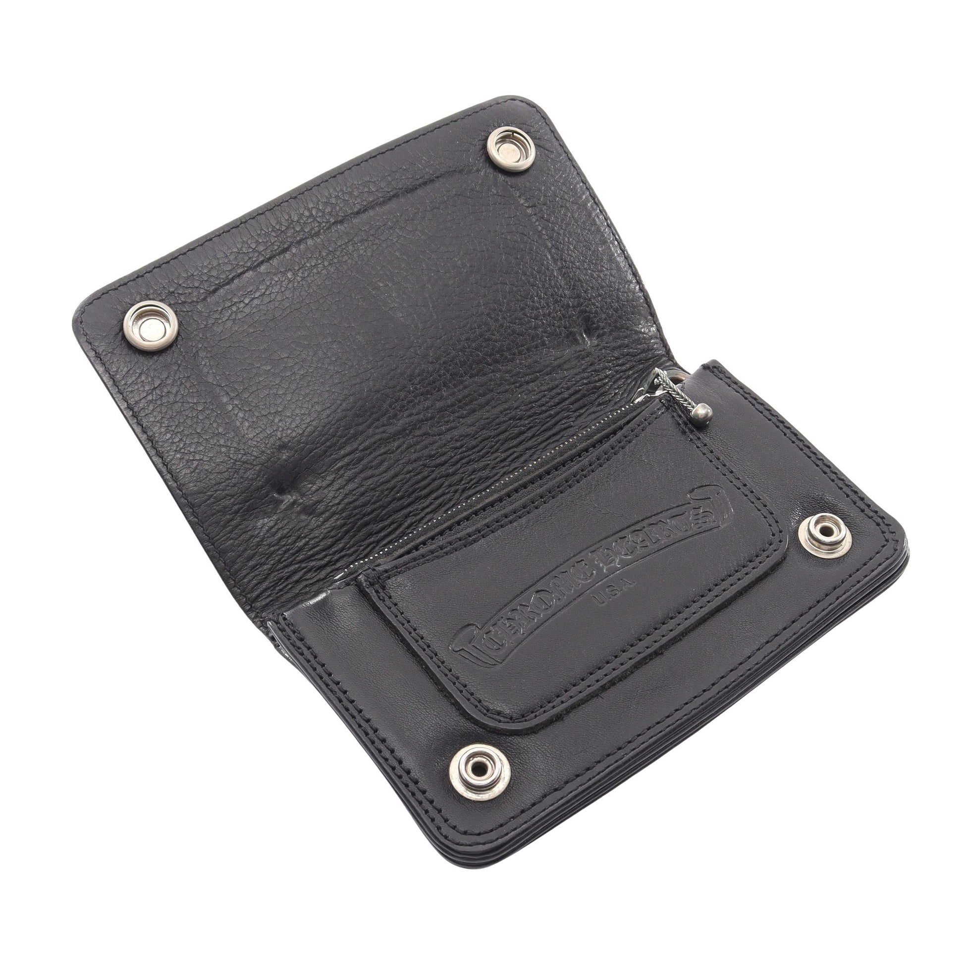 フローラルボタン 二つ折り財布 レザー ブラック クロムハーツ 財布・小物 Chrome Hearts