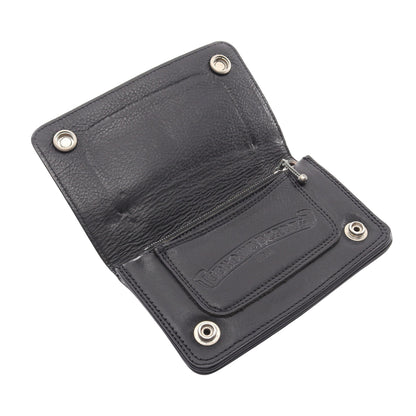 フローラルボタン 二つ折り財布 レザー ブラック クロムハーツ 財布・小物 Chrome Hearts