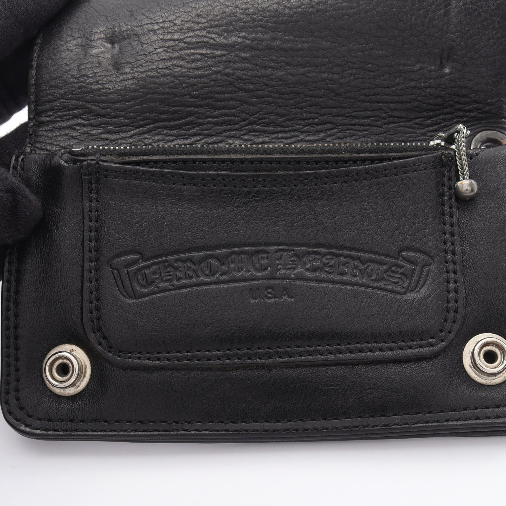 フローラルボタン 二つ折り財布 レザー ブラック クロムハーツ 財布・小物 Chrome Hearts