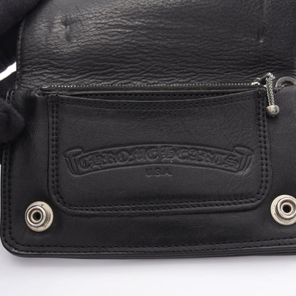 フローラルボタン 二つ折り財布 レザー ブラック クロムハーツ 財布・小物 Chrome Hearts
