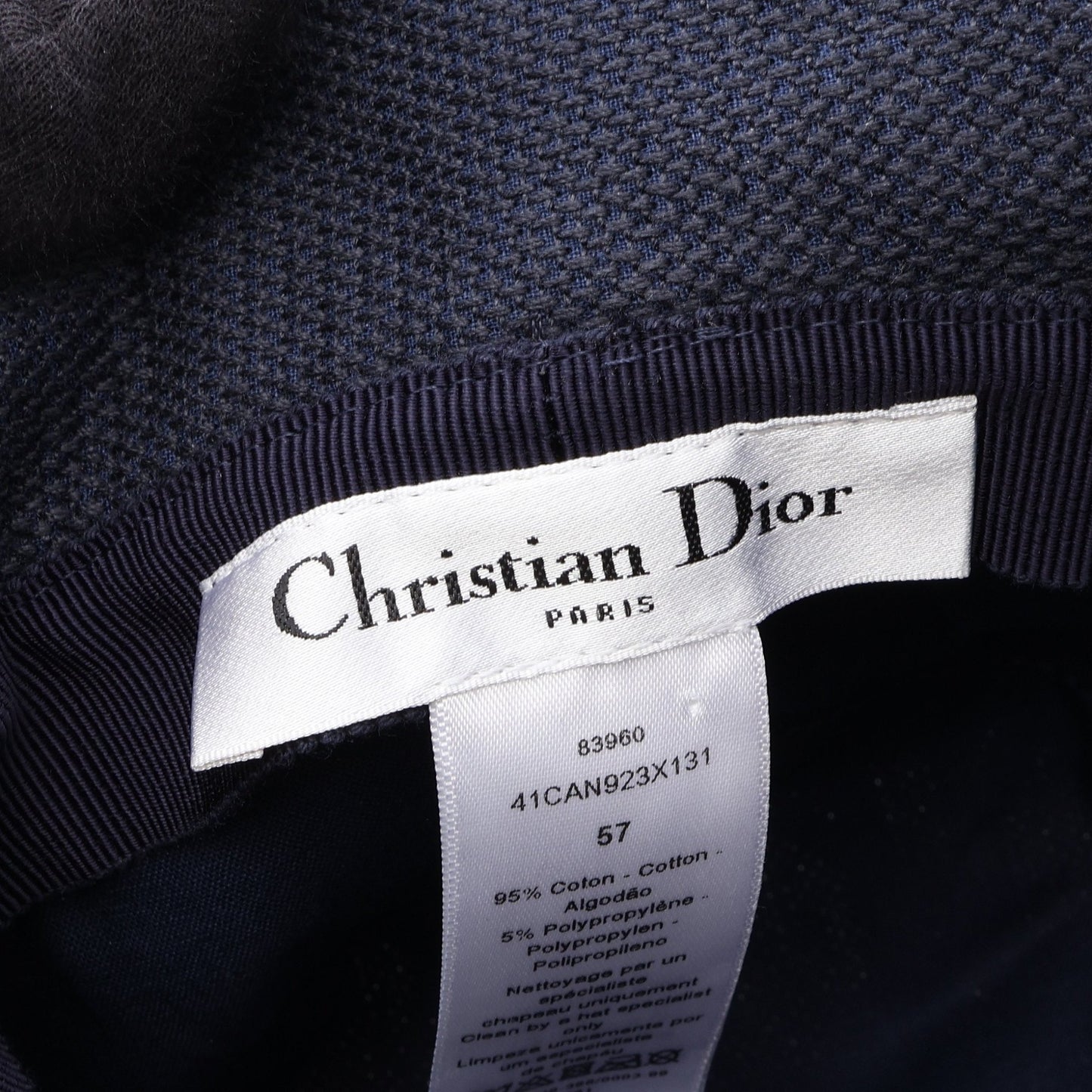 D-Bobby ボブハット マクロカナージュ バケット ハット コットン ベージュ ネイビー クリスチャンディオール 財布・小物 Christian Dior