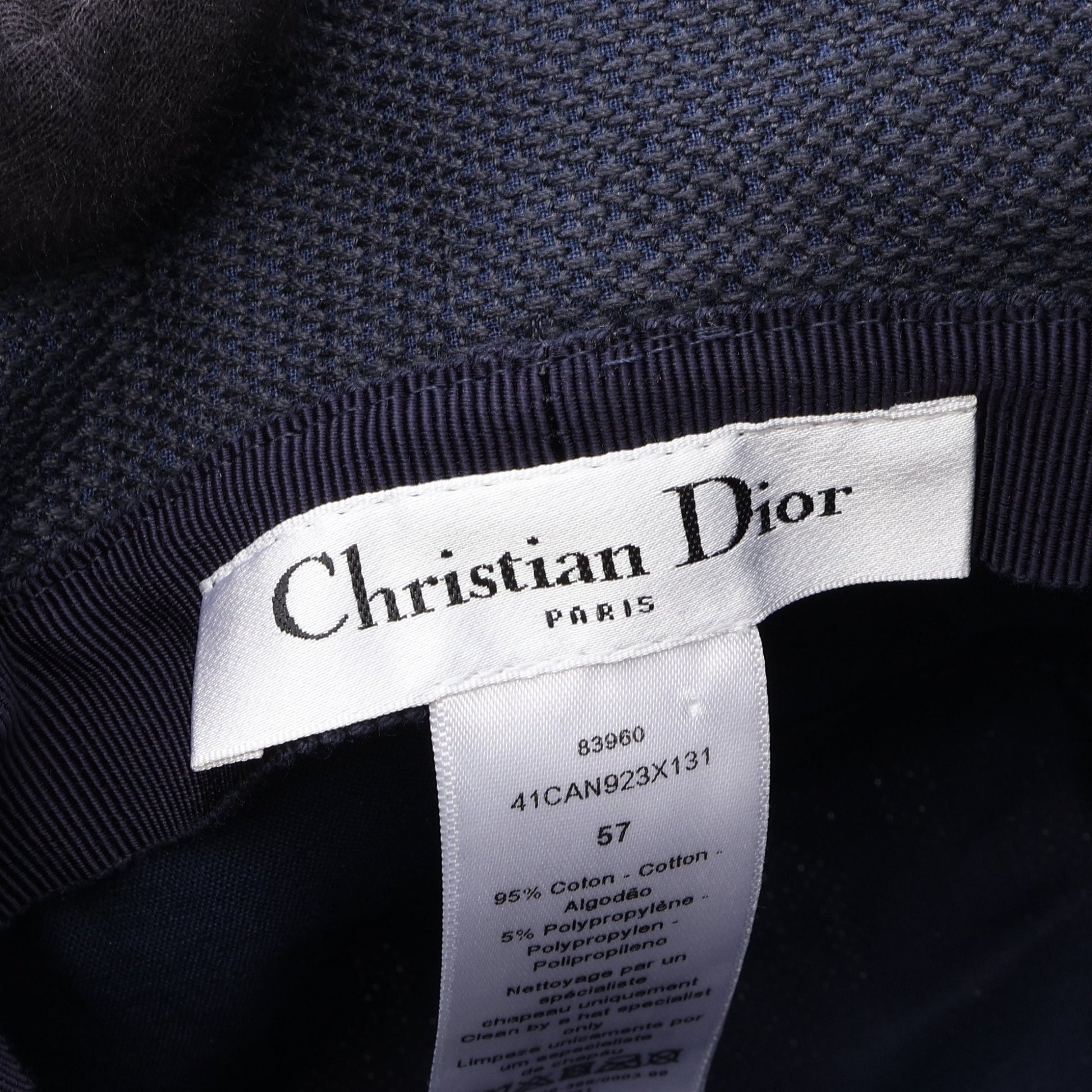D-Bobby ボブハット マクロカナージュ バケット ハット コットン ベージュ ネイビー クリスチャンディオール 財布・小物 Christian Dior