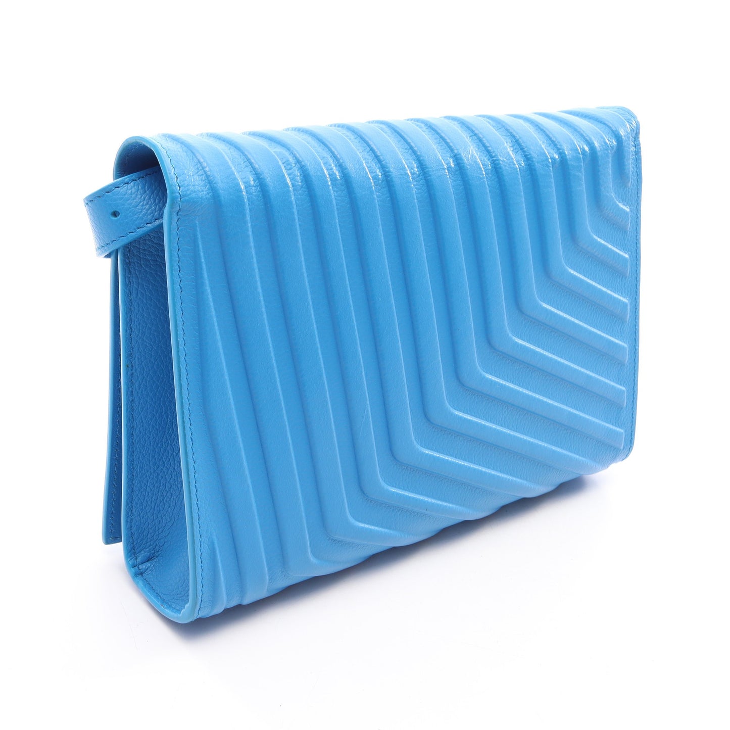 CAR FLAP BAG ショルダーバッグ レザー ブルー バレンシアガ