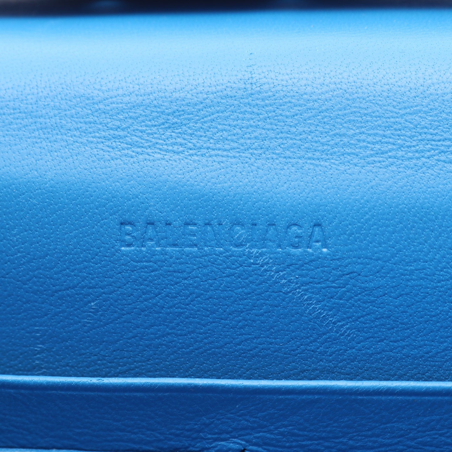 CAR FLAP BAG ショルダーバッグ レザー ブルー バレンシアガ