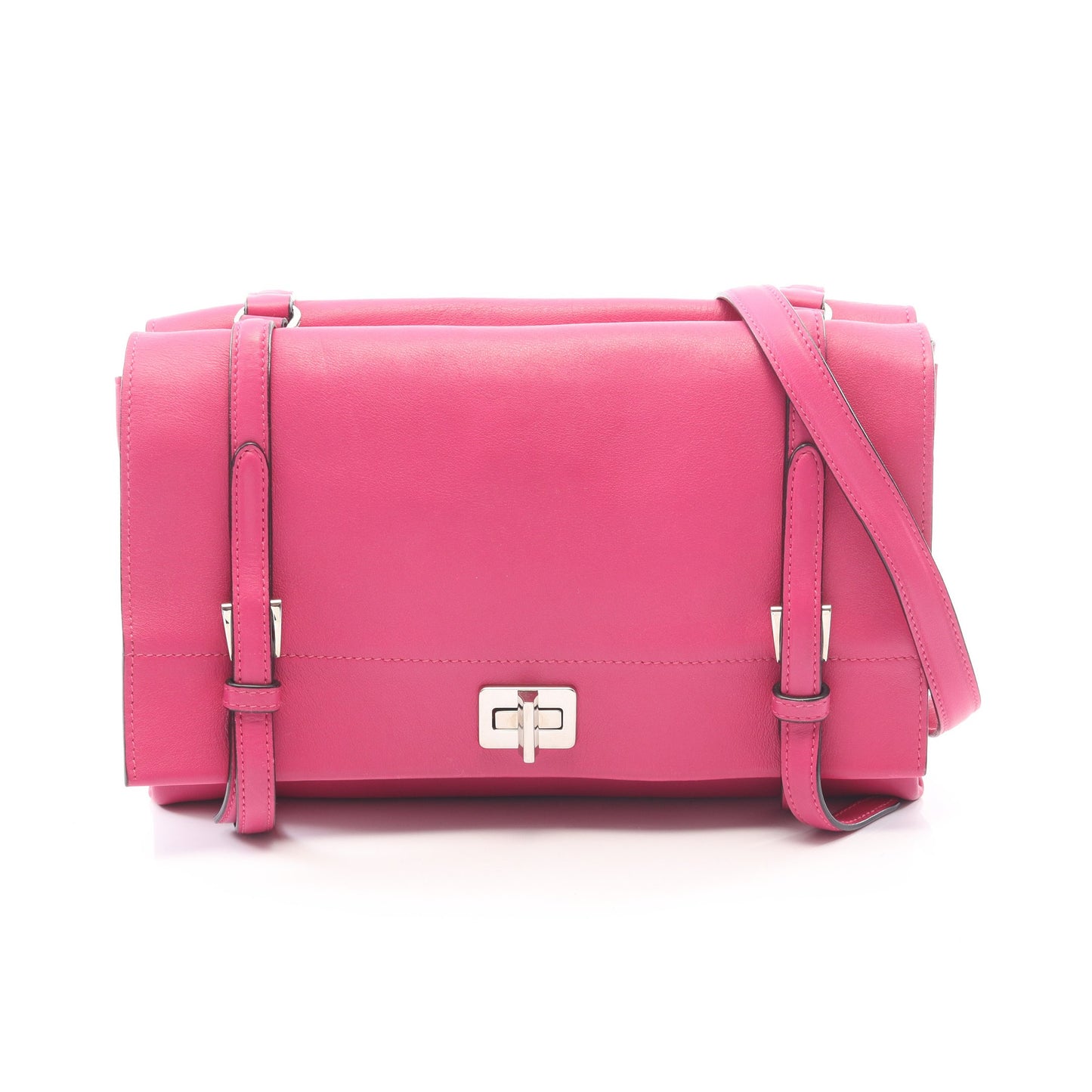 LUX CALF ショルダーバッグ レザー ピンクパープル プラダ