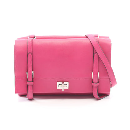 LUX CALF ショルダーバッグ レザー ピンクパープル プラダ