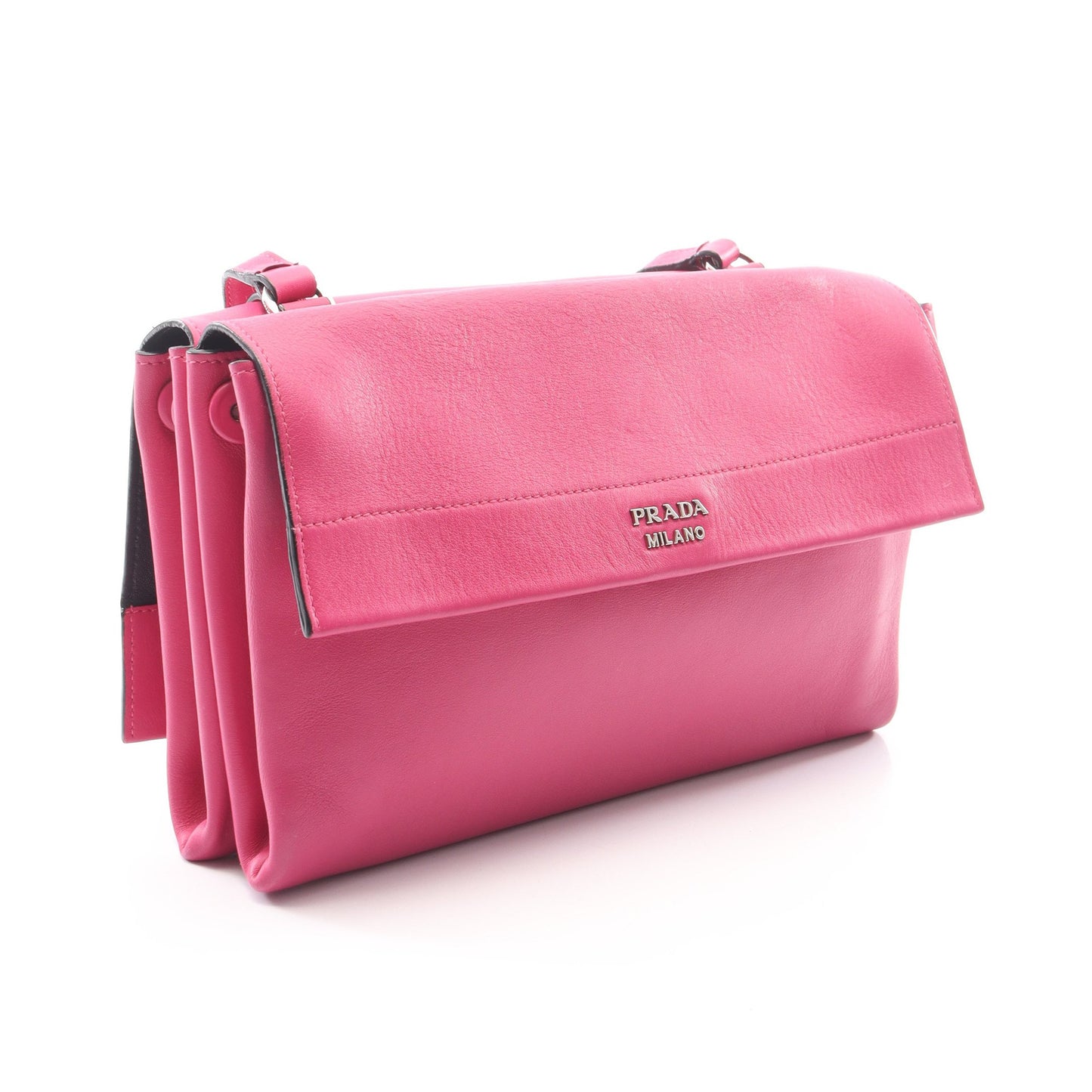 LUX CALF ショルダーバッグ レザー ピンクパープル プラダ