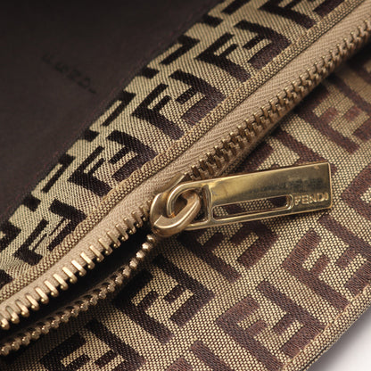 ズッキーノ ハンドバッグ トートバッグ キャンバス レザー ベージュ ダークブラウン フェンディ バッグ FENDI