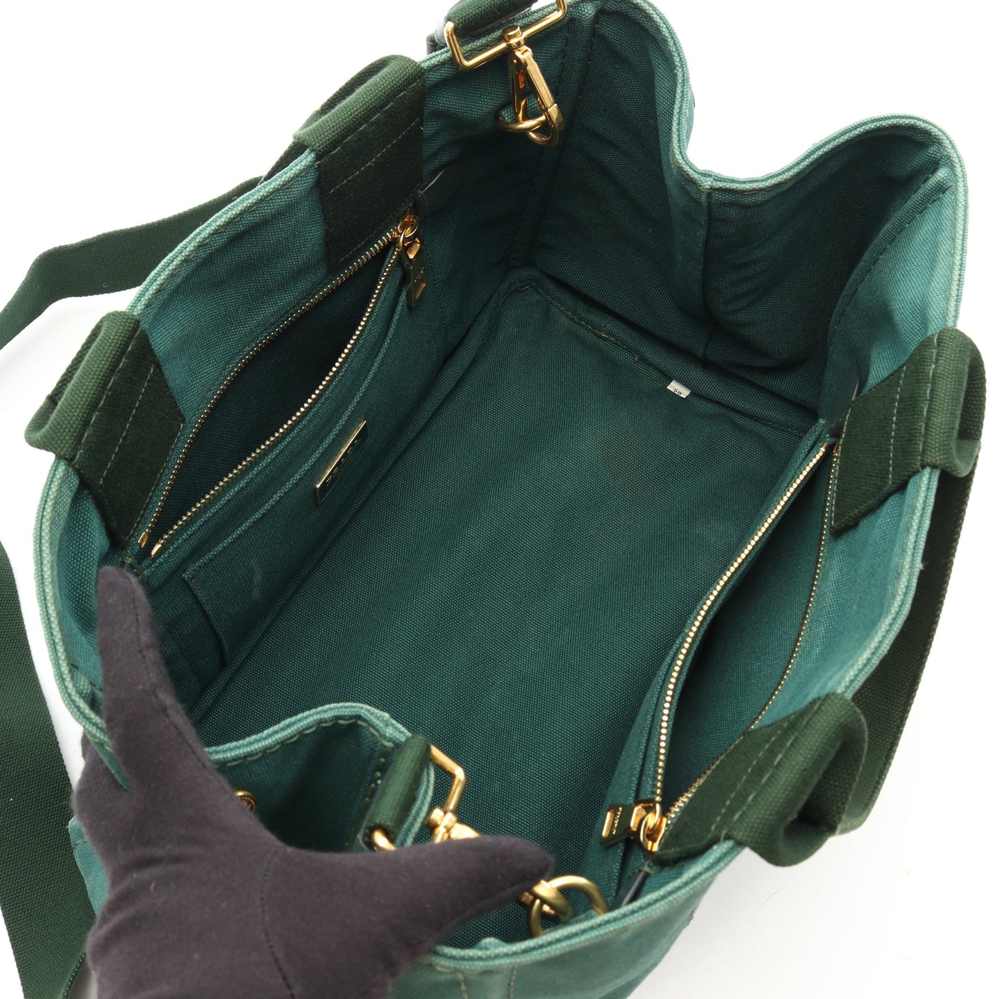CANAPA カナパ 2WAY ハンドバッグ トートバッグ キャンバス グリーン プラダ