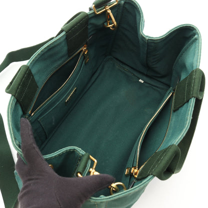 CANAPA カナパ 2WAY ハンドバッグ トートバッグ キャンバス グリーン プラダ