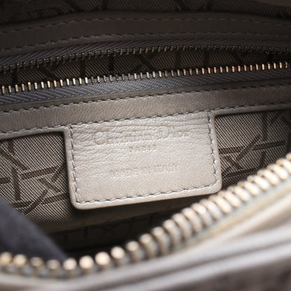 LADY DIOR レディディオール 2WAY ハンドバッグ レザー シルバー クリスチャンディオール