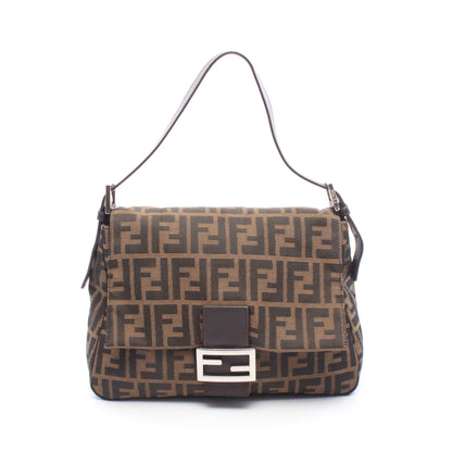 マンマバケット ズッカ ワンショルダーバッグ キャンバス レザー ブラウン ブラック フェンディ バッグ FENDI