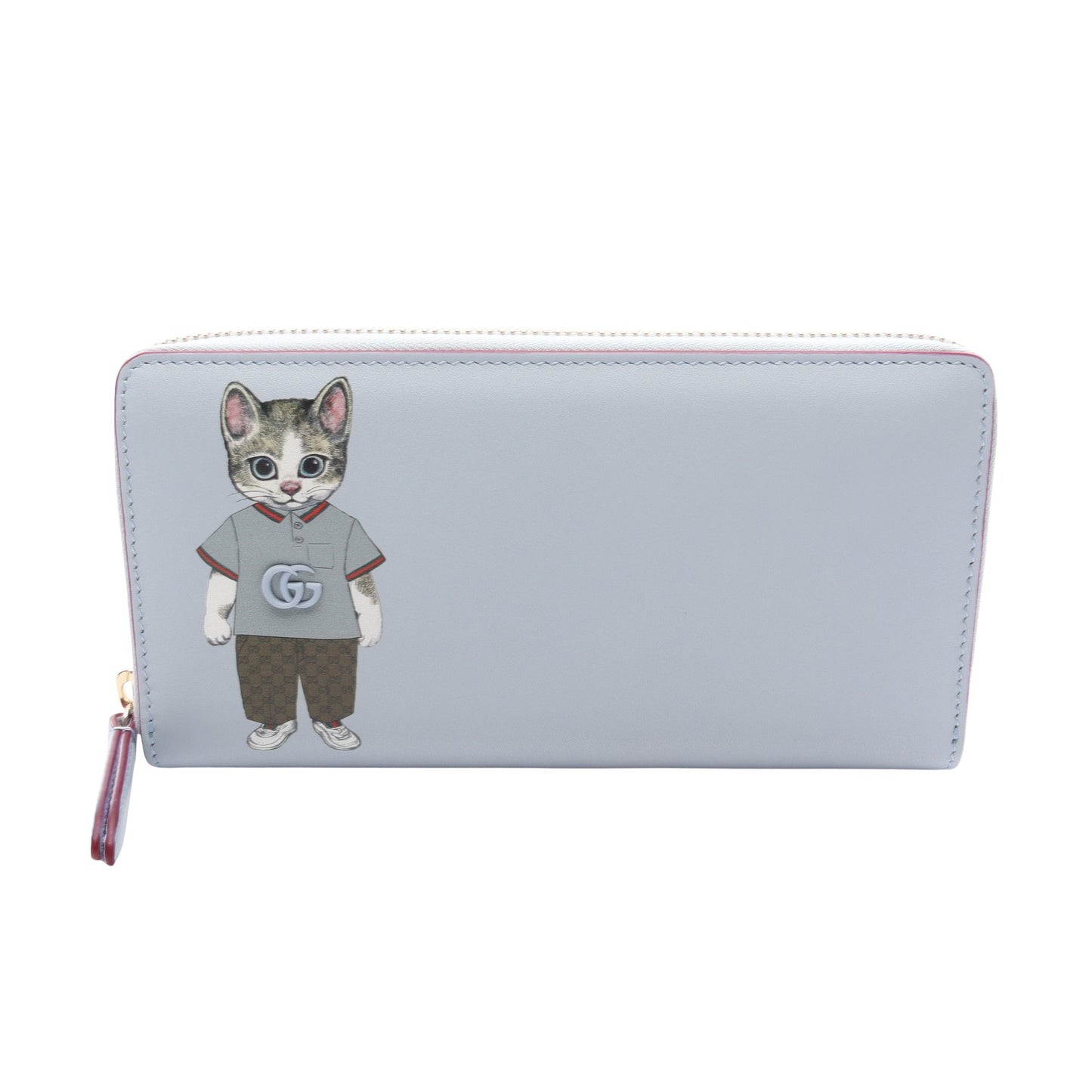 GUCCI × ヒグチユウコ ラウンドファスナー長財布 レザー ライトブルー マルチカラー グッチ 財布・小物 GUCCI