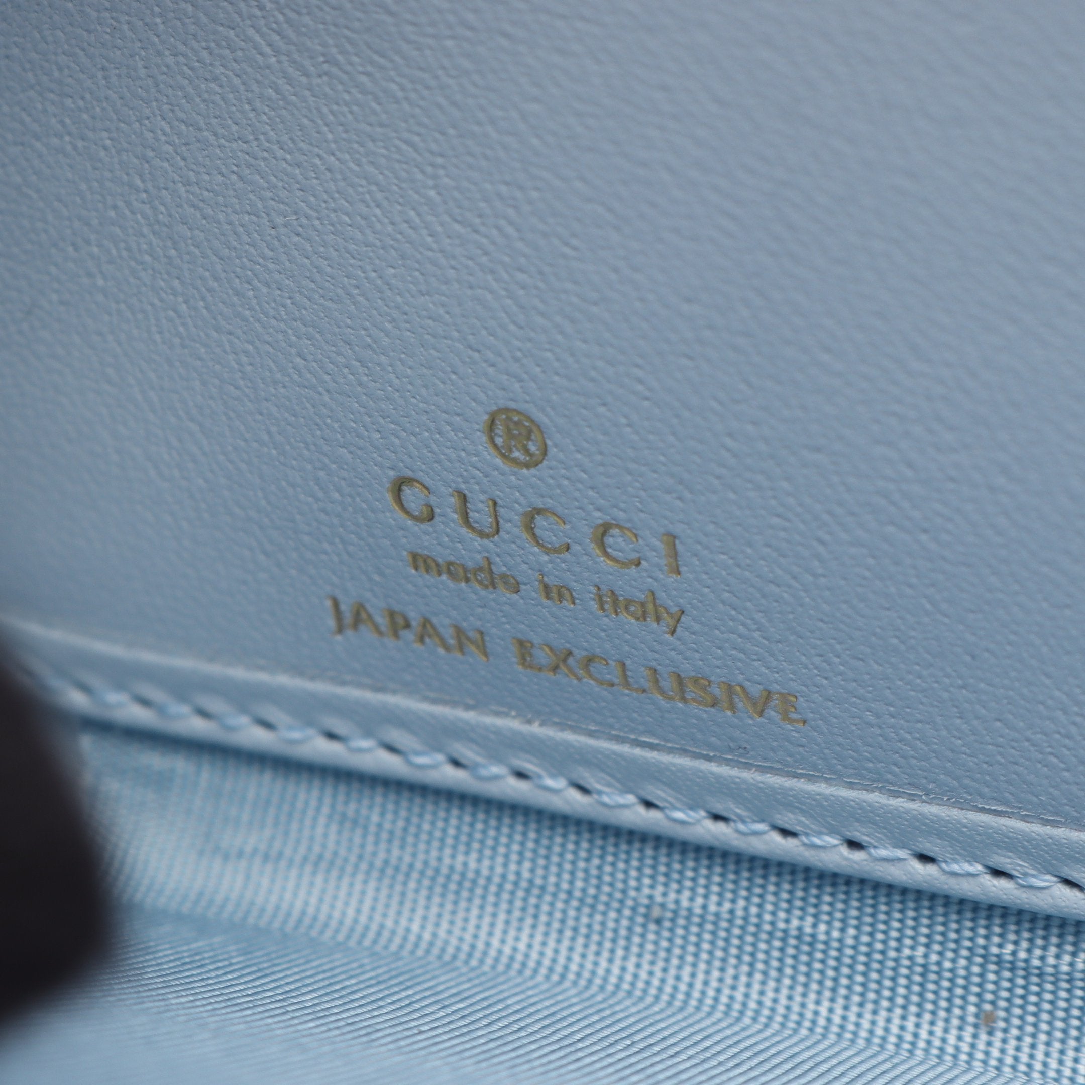 GUCCI × ヒグチユウコ ラウンドファスナー長財布 レザー ライトブルー