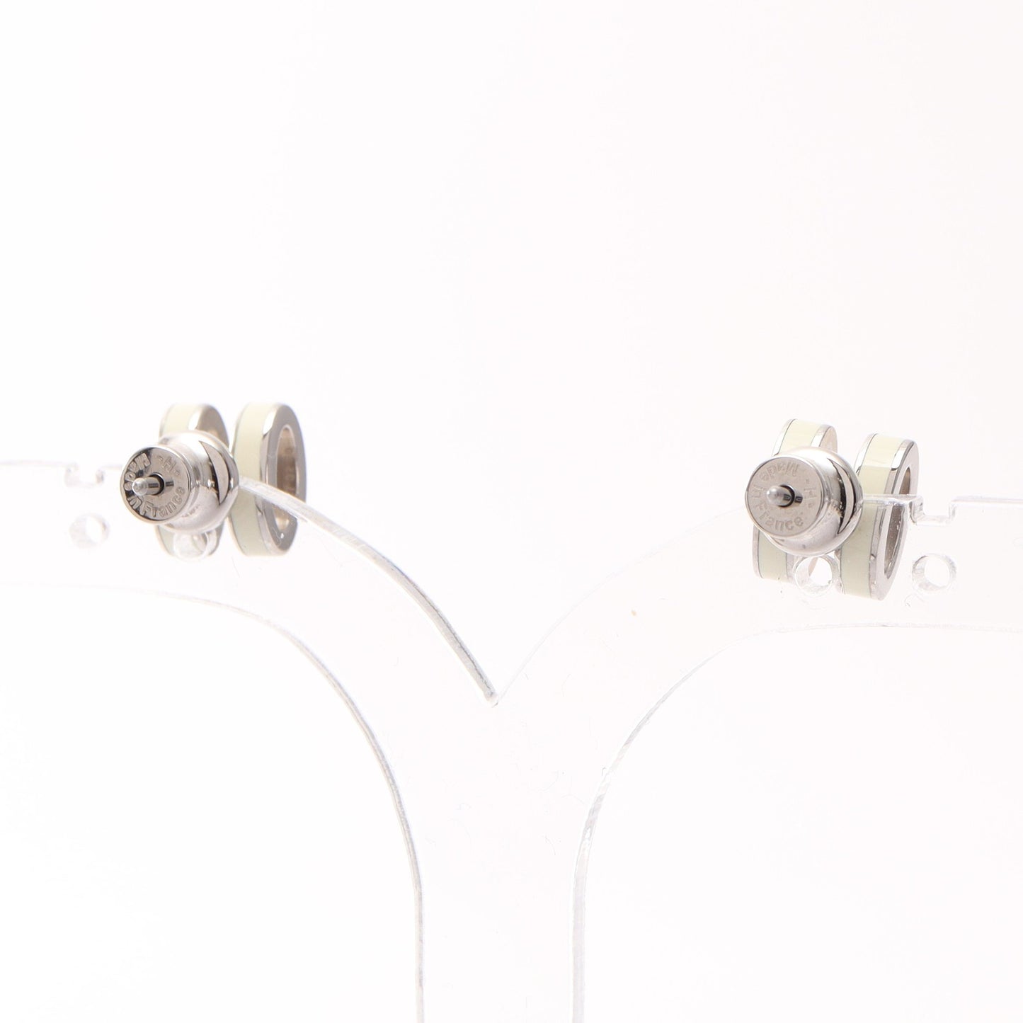 MINI POP H ミニポップアッシュ ピアス シルバー オフホワイト エルメス