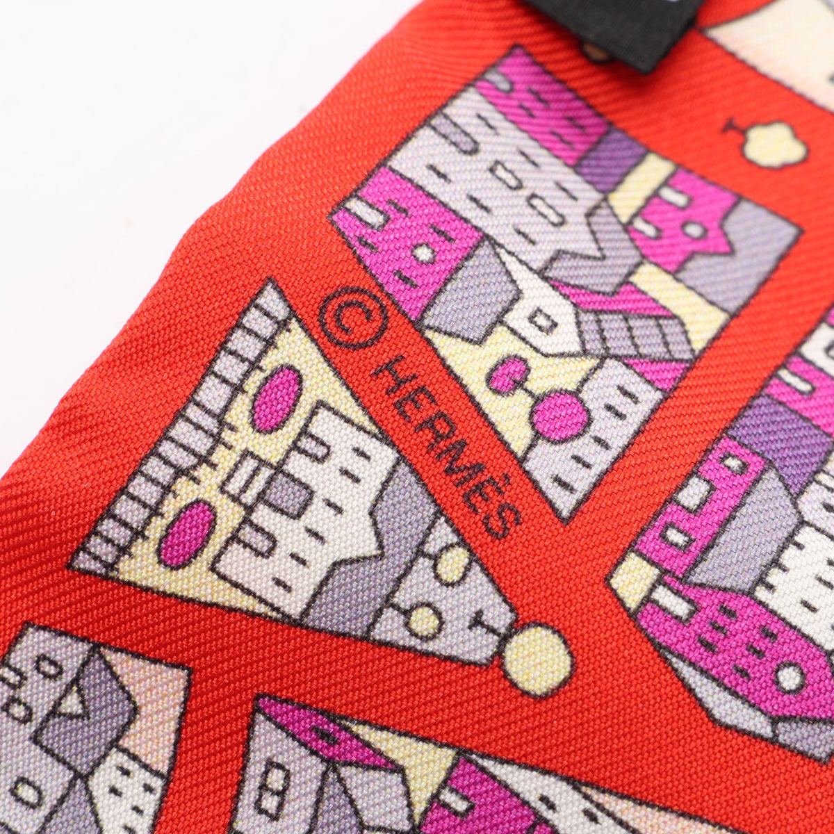 ツイリー Rive Droite Rive Gauche リボン スカーフ シルク レッド マルチカラー エルメス 財布・小物 HERMES