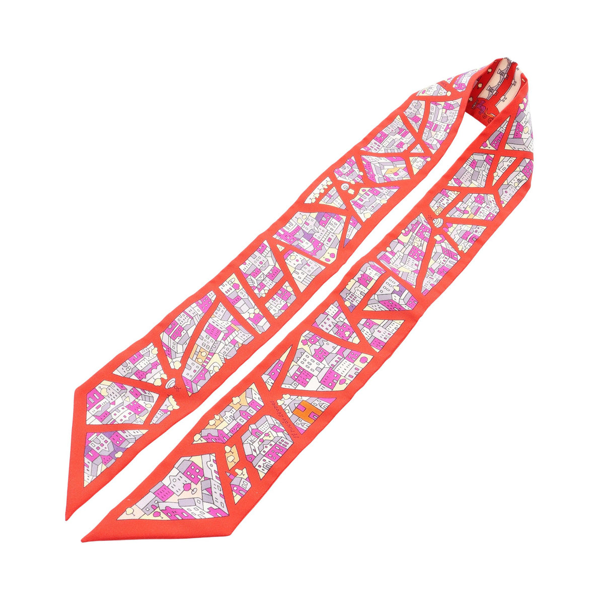 ツイリー Rive Droite Rive Gauche リボン スカーフ シルク レッド マルチカラー エルメス 財布・小物 HERMES