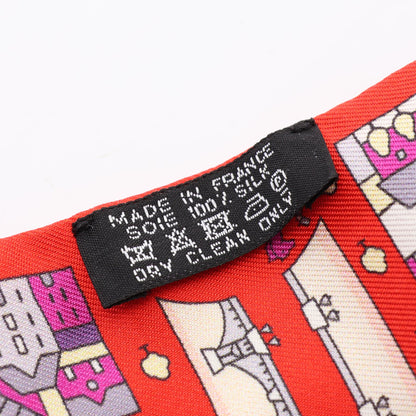 ツイリー Rive Droite Rive Gauche リボン スカーフ シルク レッド マルチカラー エルメス 財布・小物 HERMES