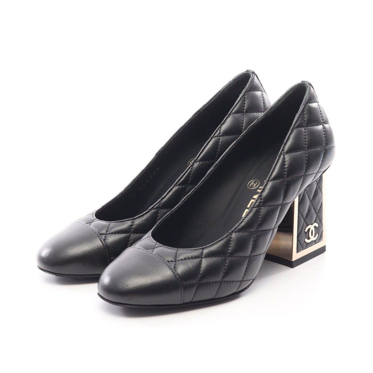 マトラッセ パンプス ラムスキン ブラック シャネル シューズ CHANEL