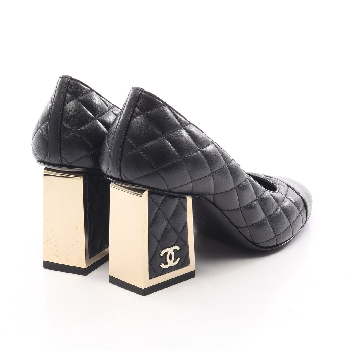 マトラッセ パンプス ラムスキン ブラック シャネル シューズ CHANEL