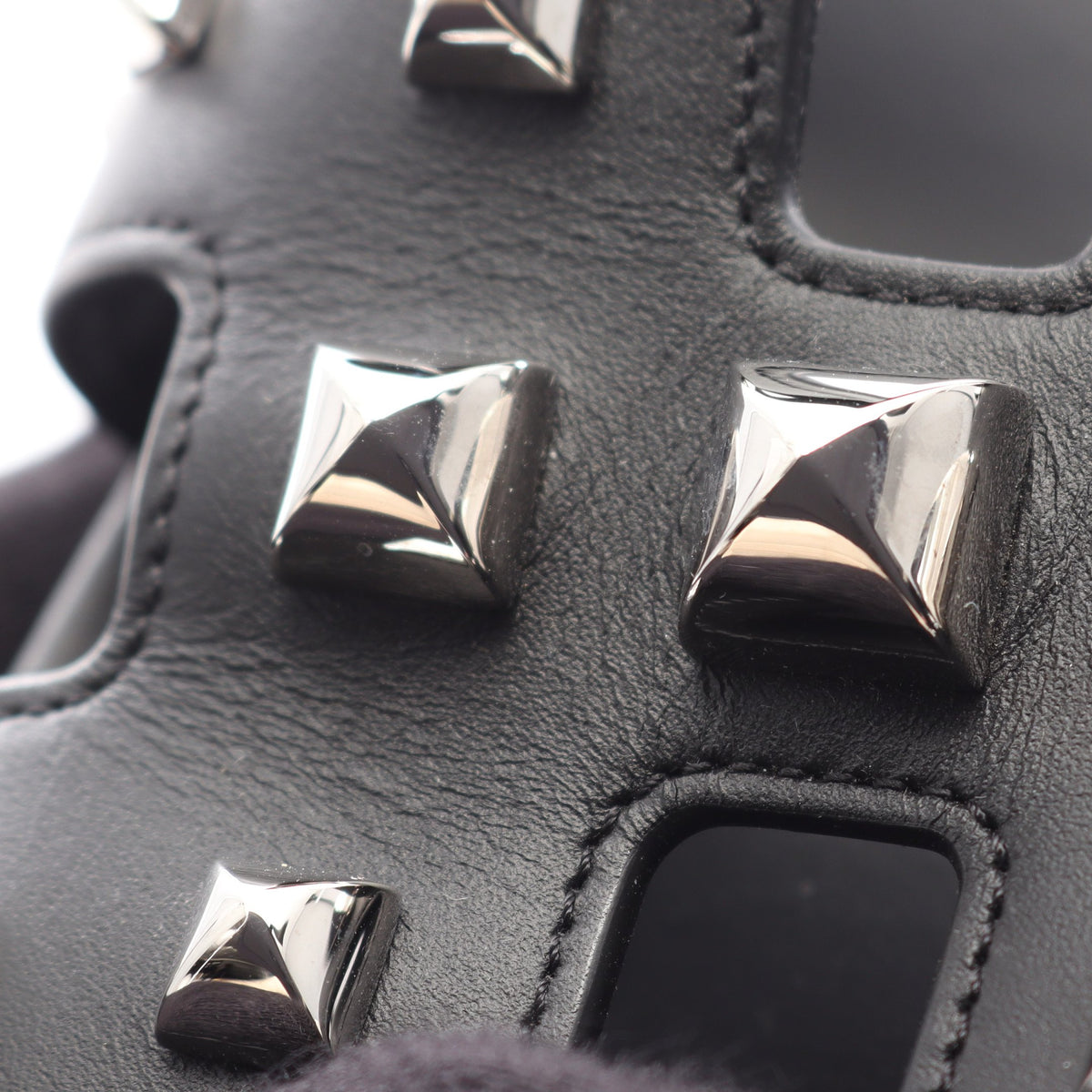 シプレ スタッズ サンダル レザー ブラック エルメス シューズ HERMES