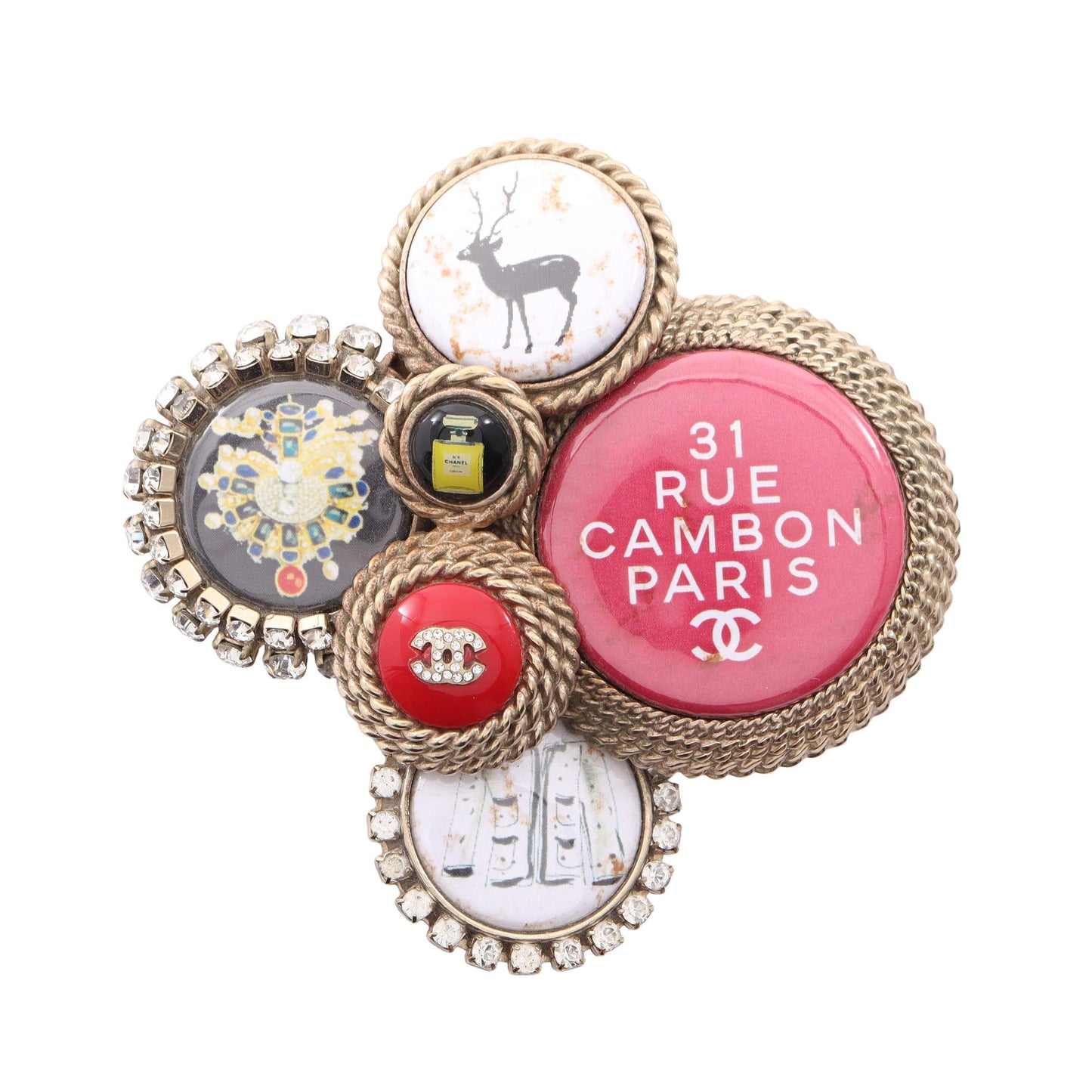 31 RUE CAMBON マルチ 08P ブローチ GP ラインストーン ゴールド クリア マルチカラー シャネル