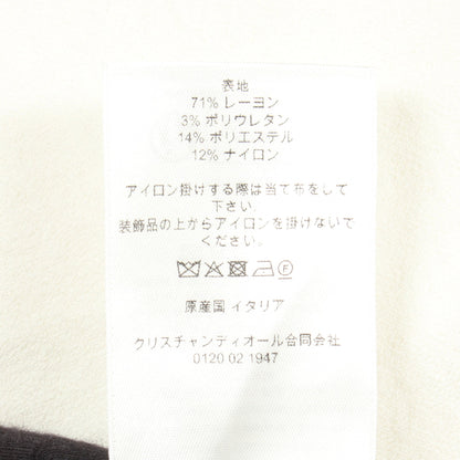 オブリーク 半袖 ニットワンピース ビスコース ホワイト クリスチャンディオール