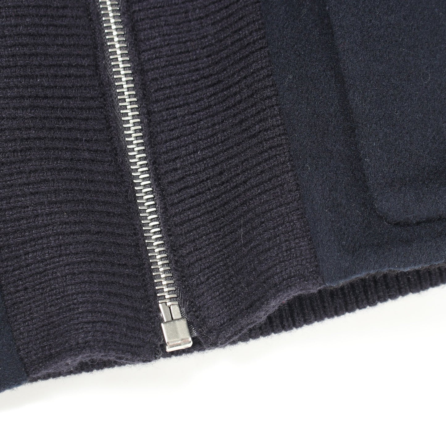 ジップアップ ニット ジャケット カシミヤ ダークネイビー エルメス
