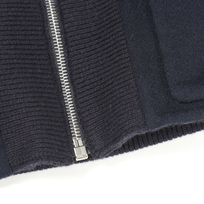 ジップアップ ニット ジャケット カシミヤ ダークネイビー エルメス