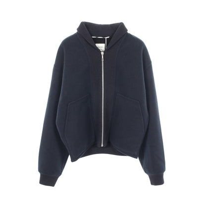 ジップアップ ニット ジャケット カシミヤ ダークネイビー エルメス