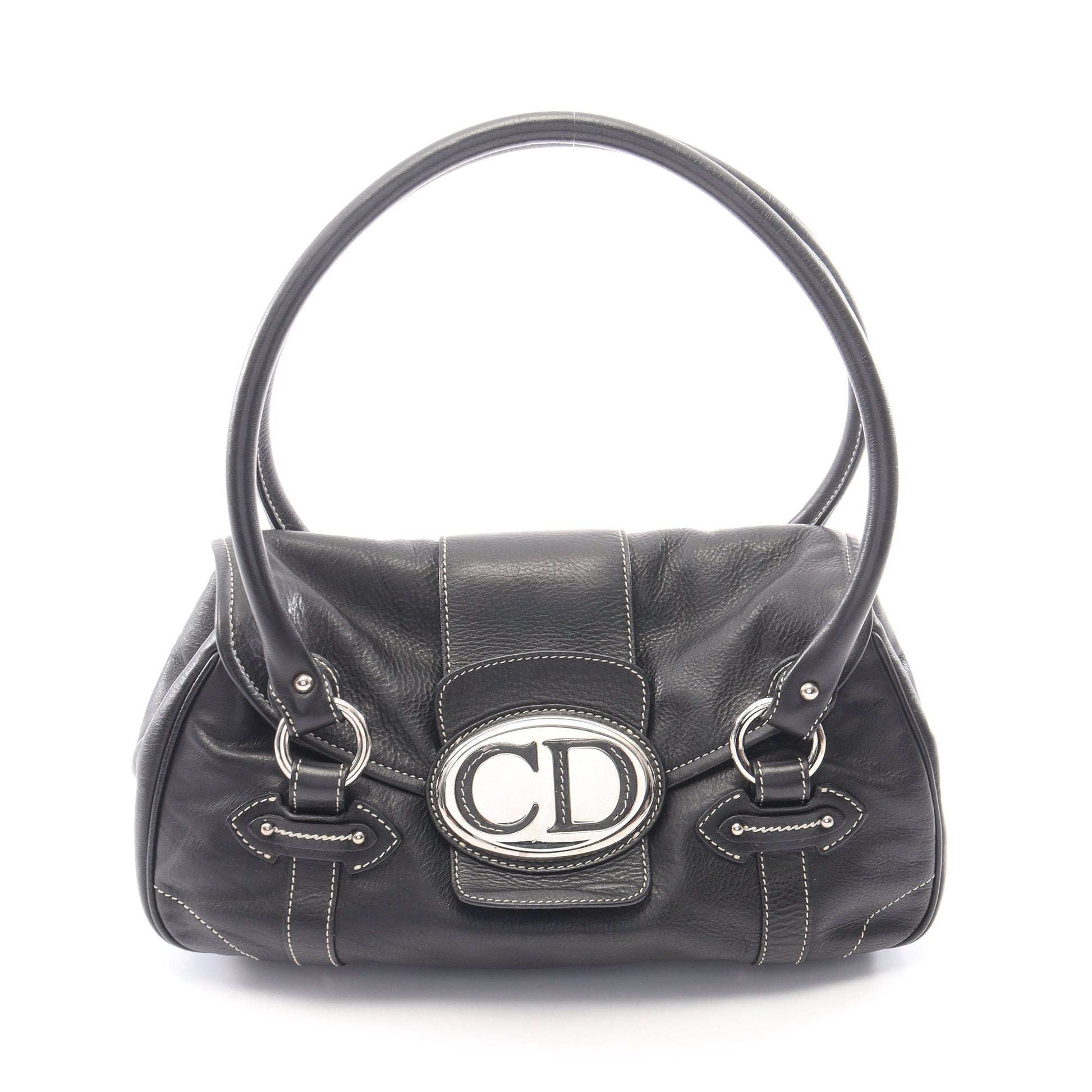 CDロゴ ハンドバッグ レザー ブラック クリスチャンディオール バッグ Christian Dior