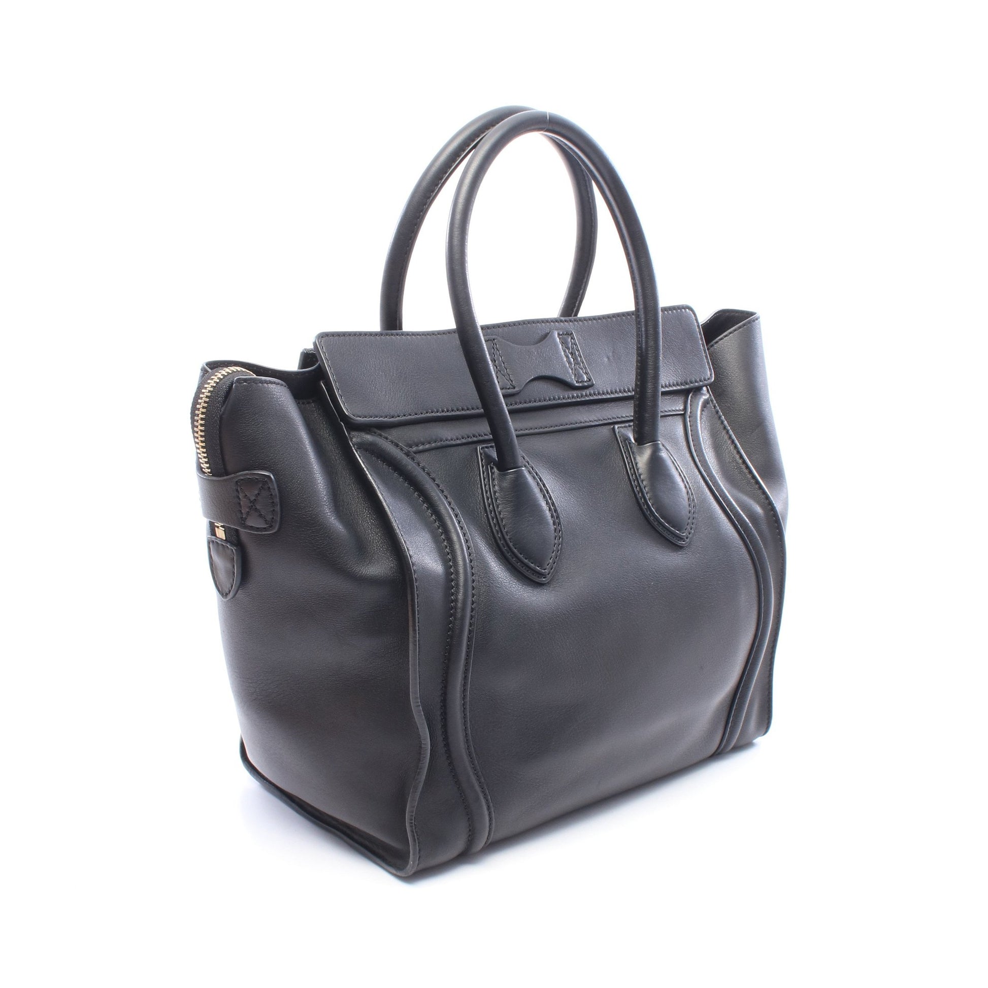 ラゲージ ミニショッパー ハンドバッグ レザー ブラック セリーヌ バッグ CELINE