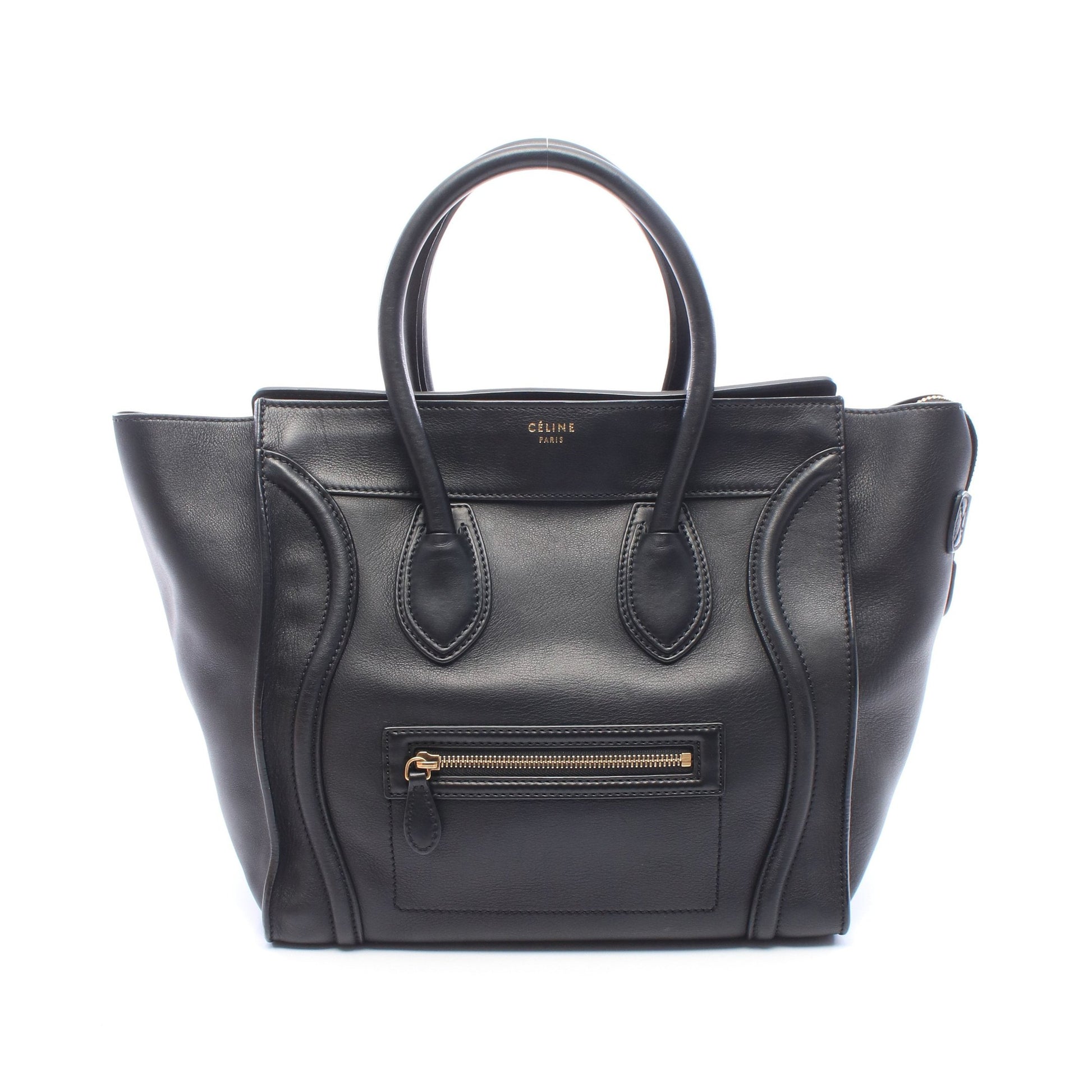 ラゲージ ミニショッパー ハンドバッグ レザー ブラック セリーヌ バッグ CELINE