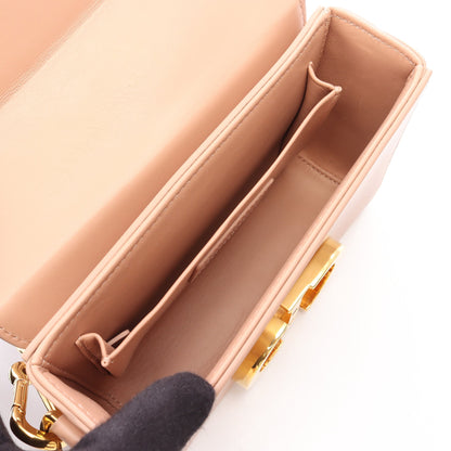 30 MONTAIGNE モンテーニュ ボックス ショルダーバッグ レザー ピンクベージュ クリスチャンディオール