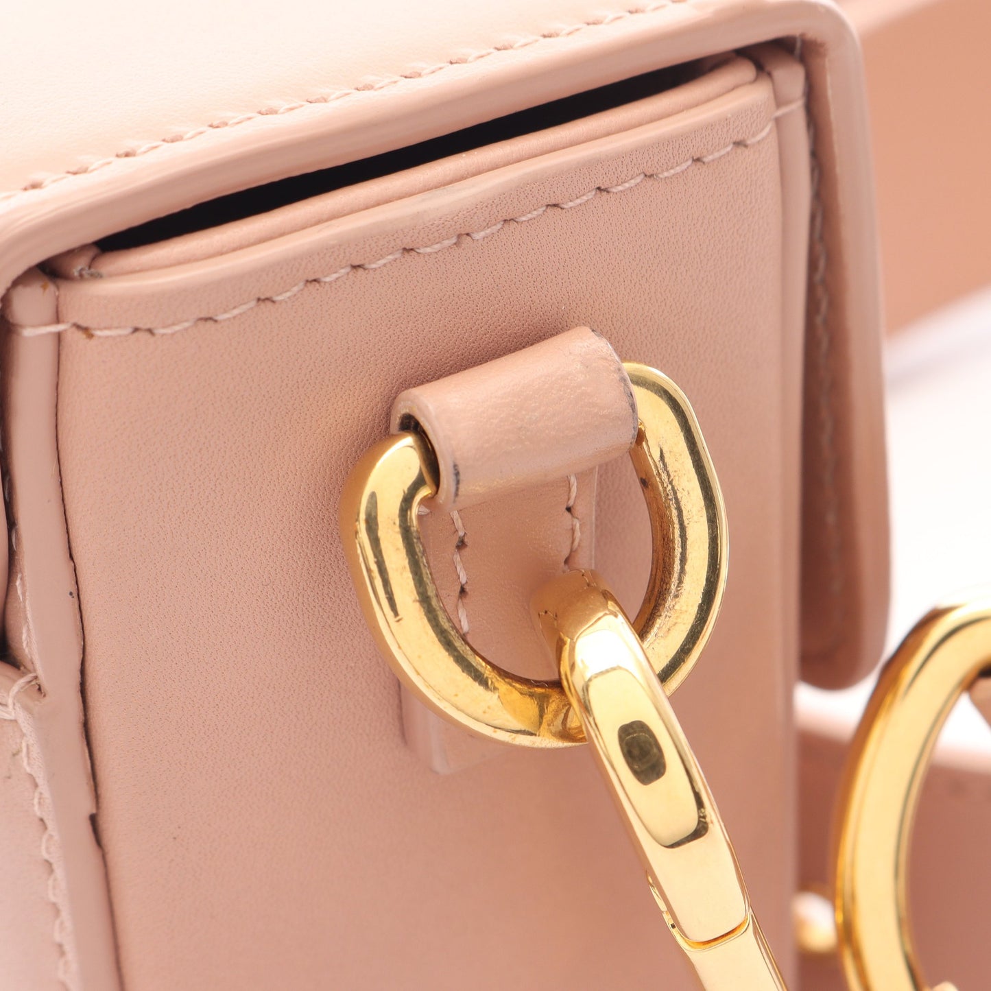 30 MONTAIGNE モンテーニュ ボックス ショルダーバッグ レザー ピンクベージュ クリスチャンディオール