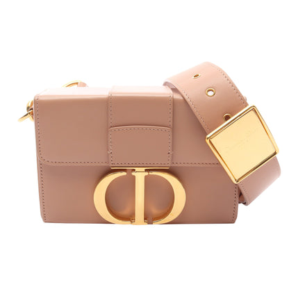 30 MONTAIGNE モンテーニュ ボックス ショルダーバッグ レザー ピンクベージュ クリスチャンディオール